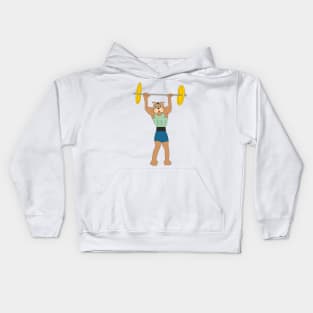 funny strong man cat Kids Hoodie